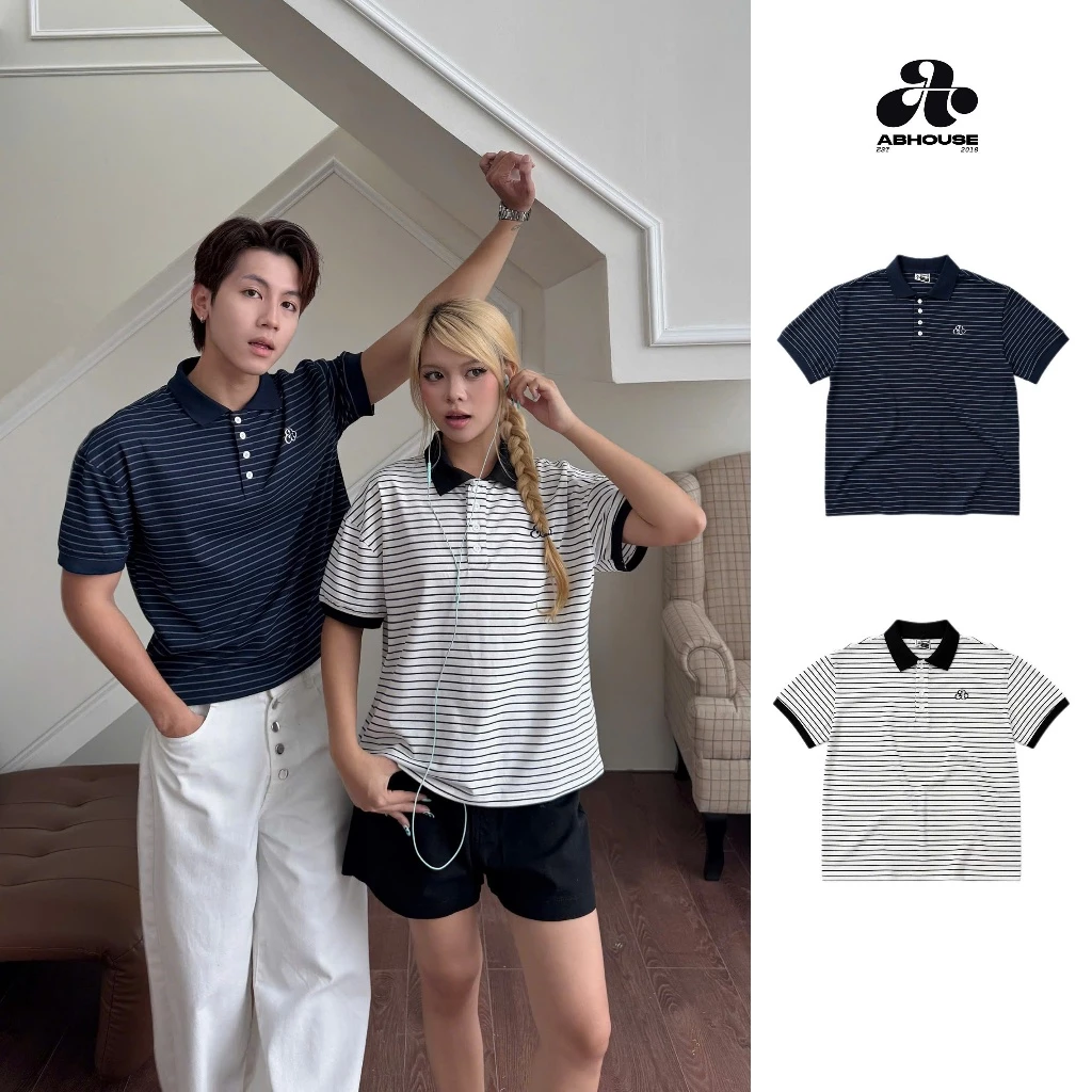 AB HOUSE - Áo polo sọc NOLAN form regular thời trang nam, nữ