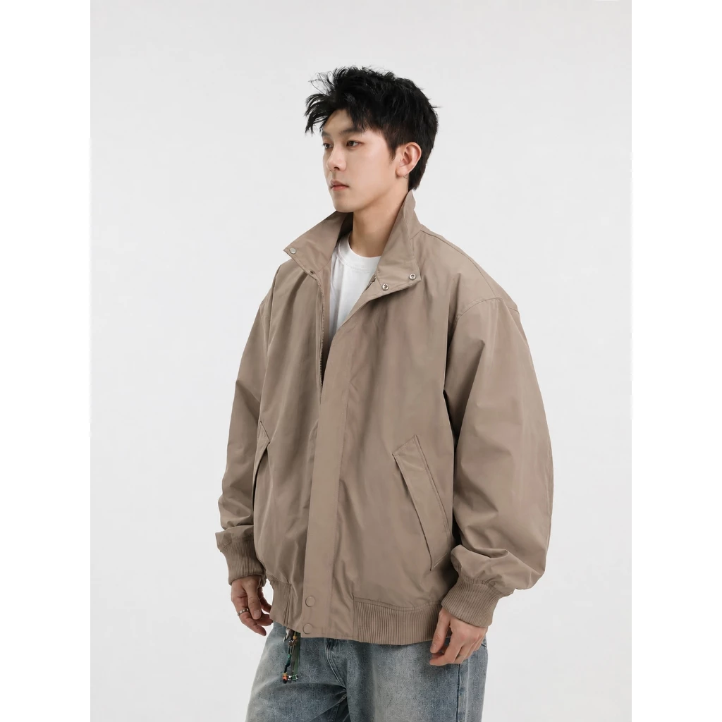 Áo Khoác Gió HARRING FKZ Cổ Đứng Unisex Form Suông Basic – Jacket Nam Nữ Phong Cách Áo Khoác Bóng Chày