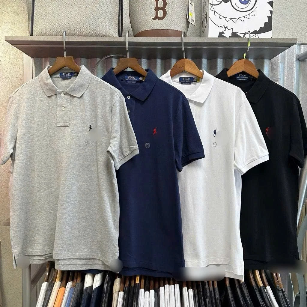 ()CHÍNH HÃNG) Áo POLO RA.LPHLAUREN COTTON  BASIC full màu Unisex nam nữ form Hàn Quốc