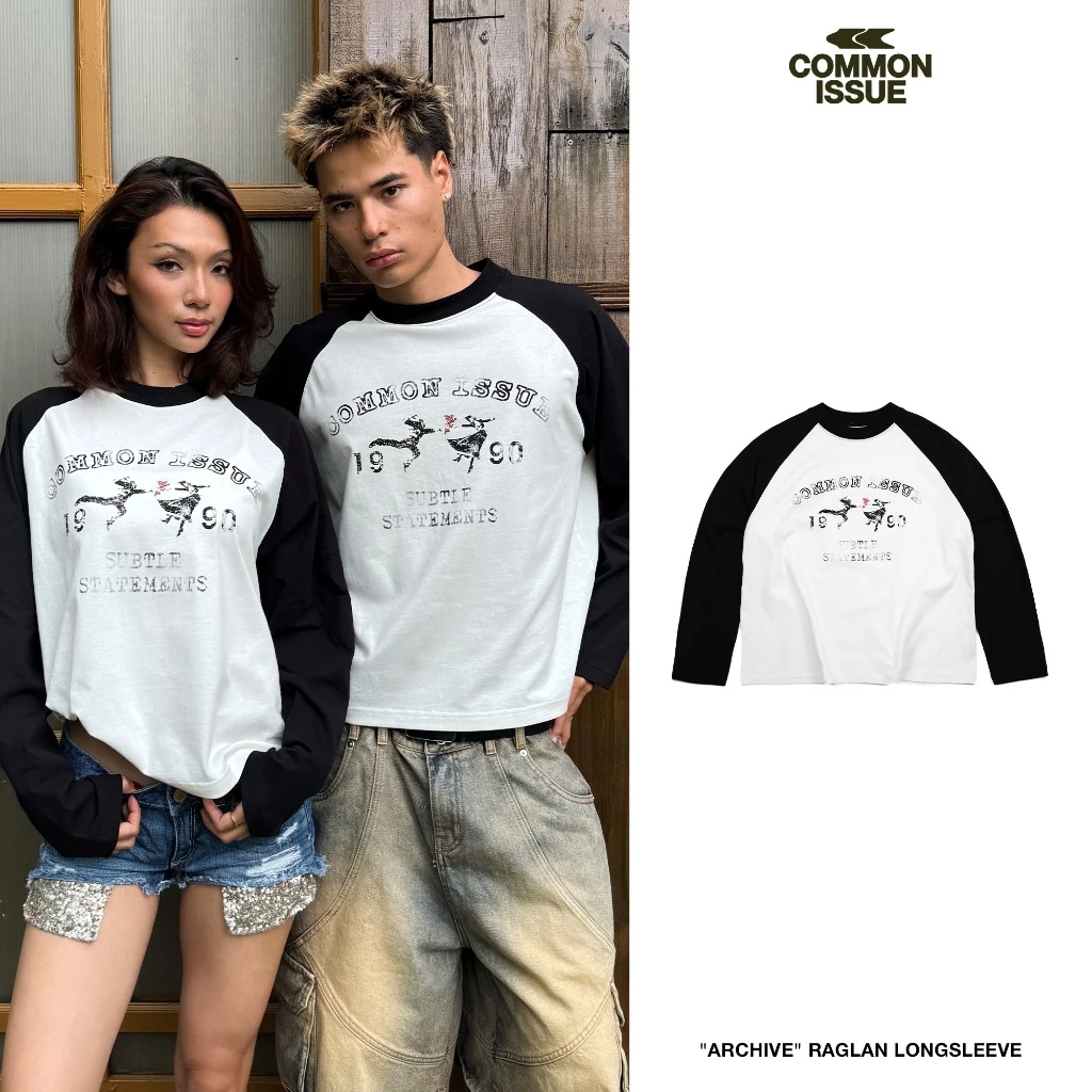 Áo Raglan Tay Dài Form Boxy "ARCHIVE” Chất Vải Cotton Premium 2 Chiều 240gsm Unisex | Common Issue