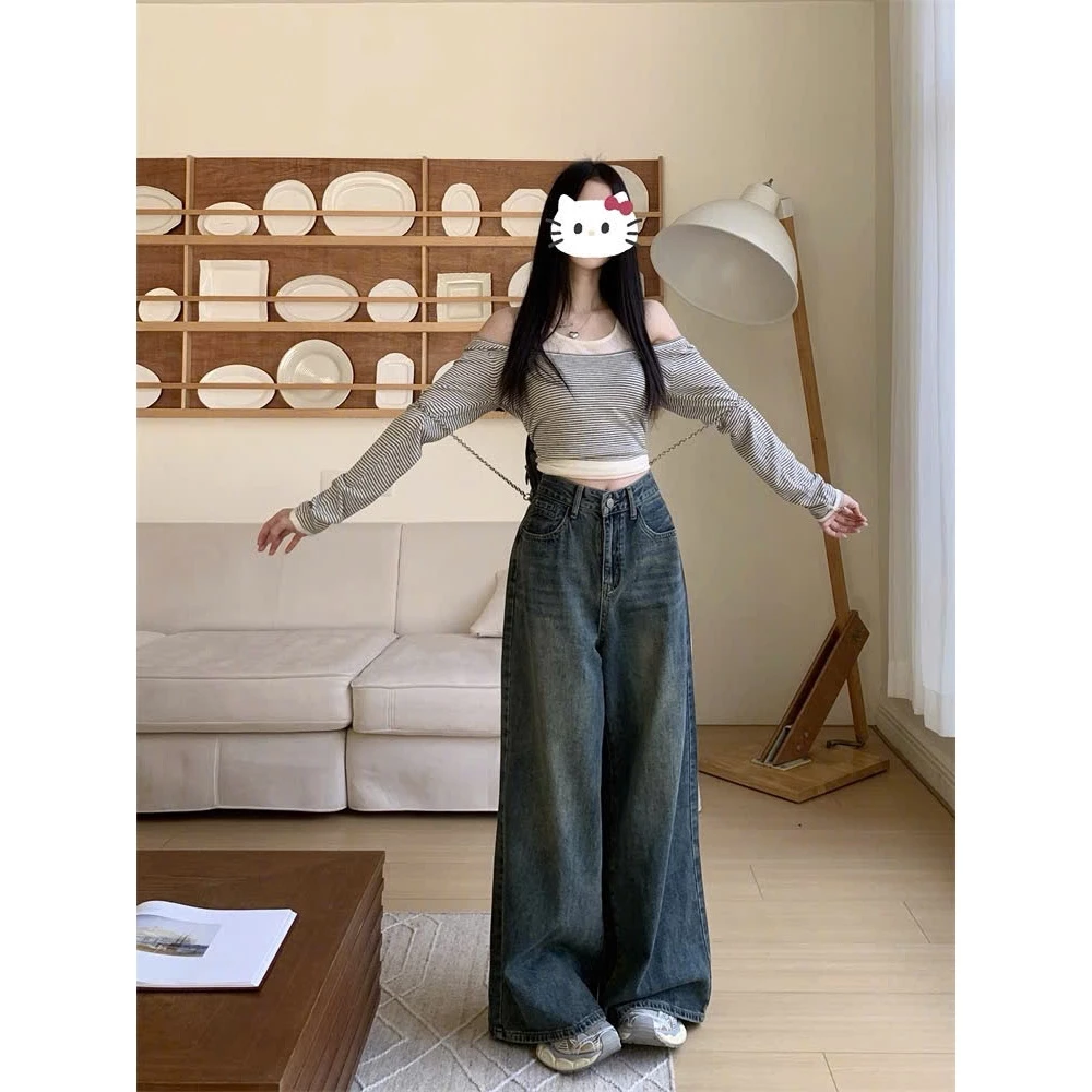 Quần jeans nữ ống rộng cạp cao, quần bò nữ tôn dáng màu với thiết kế đơn giản nhẹ nhàng cực hot trend