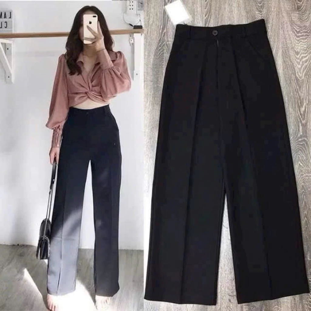 Quần Tây Ống Suông Lưng Cao Mặc Đi Học, Đi Làm,Đi Chơi Thoải Mái