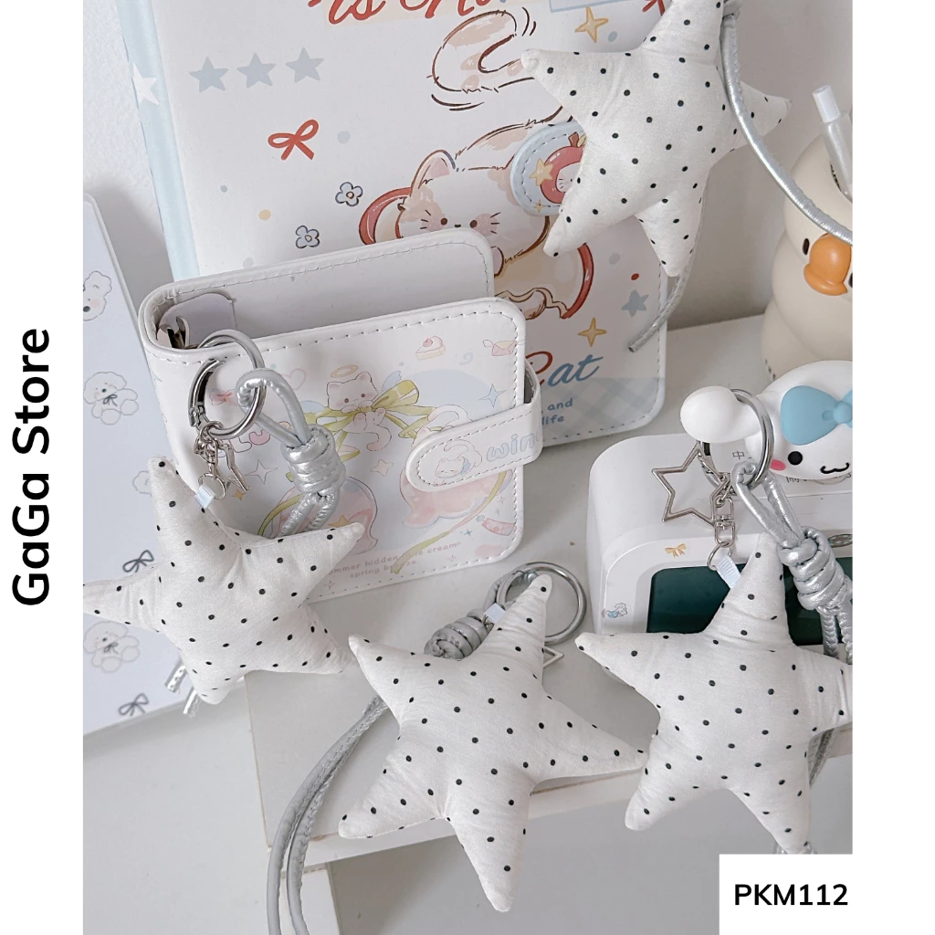 MÓC KHÓA NGÔI SAO CHẤM BI CUTE TREO BALO, TÚI XÁCH – PKM112 Gagastore