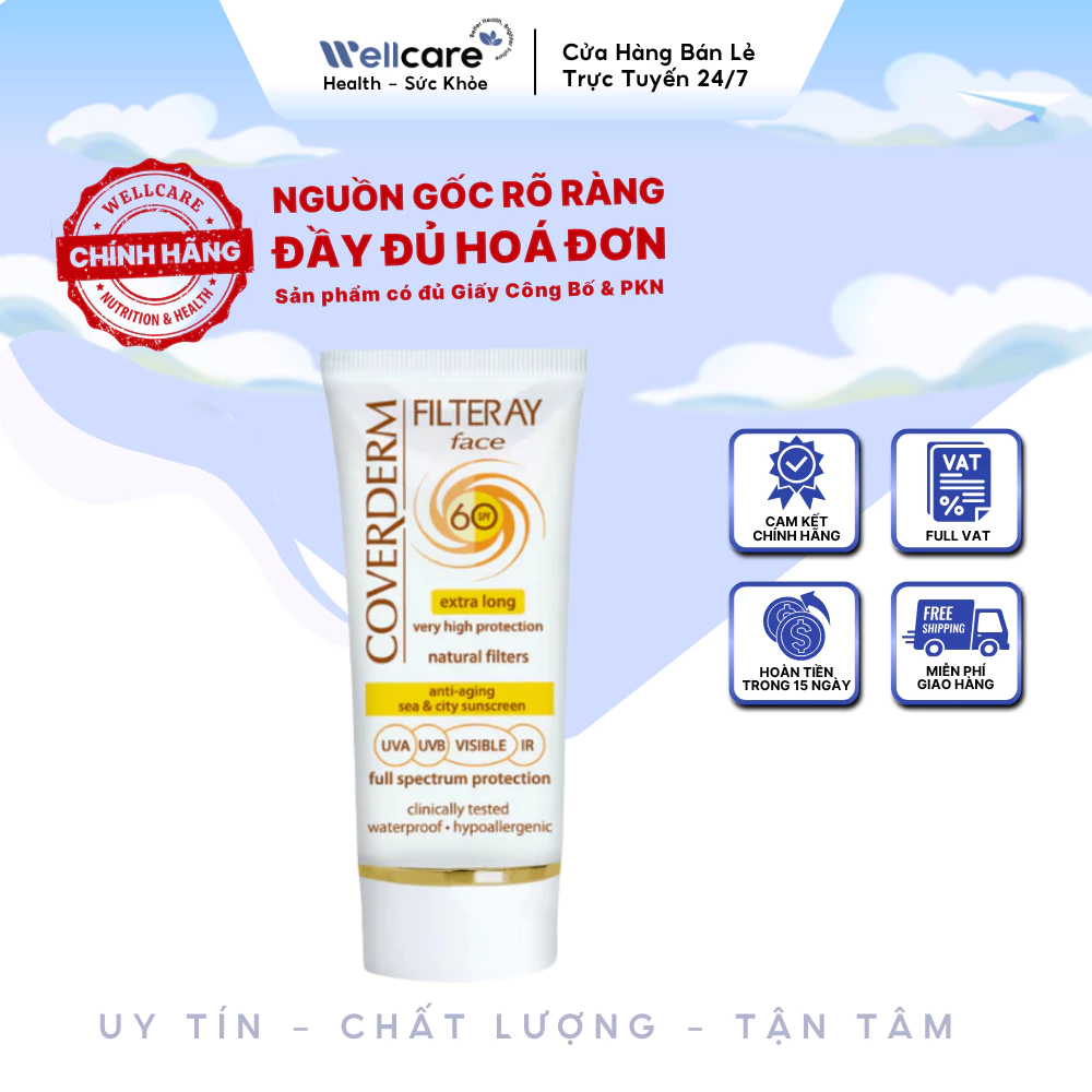 [✨CHÍNH HÃNG] COVERDERM Filteray Face SPF 60 50ml Kem Chống Nắng Cho Da Mặt