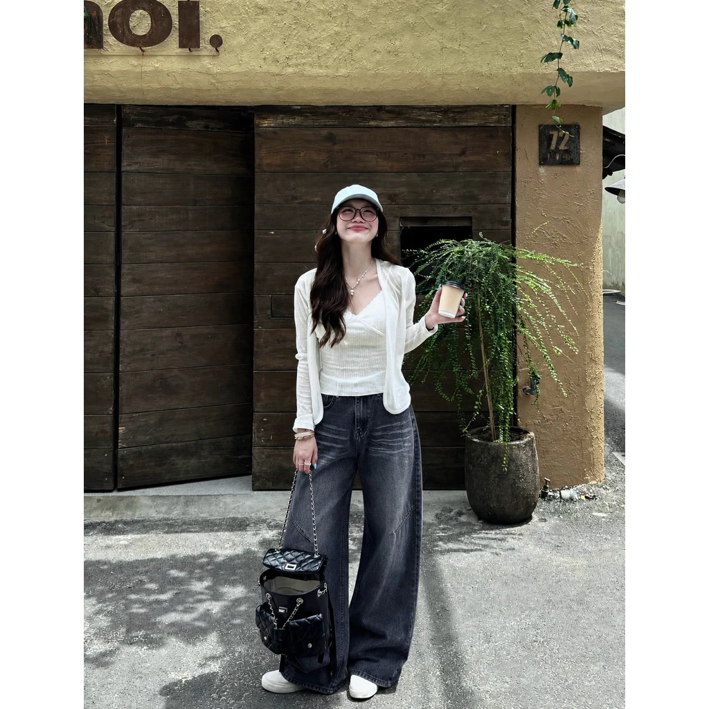 (97cm)Quần Jean Nữ  Suông Rông , quần jeans bò nữ .jean  ko giãn - Shop Nhí (1042)