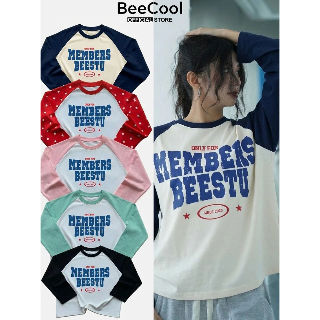 Áo Thun Dài Tay Unisex Form Rộng Boxy Cotton 250gsm Size M Màu Xanh Navy