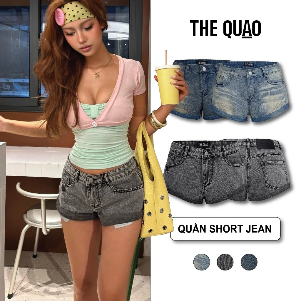 THE QUẠO - Quần Short Nữ Dáng Ngắn Lưng Thấp Lai Bẻ N1606_770