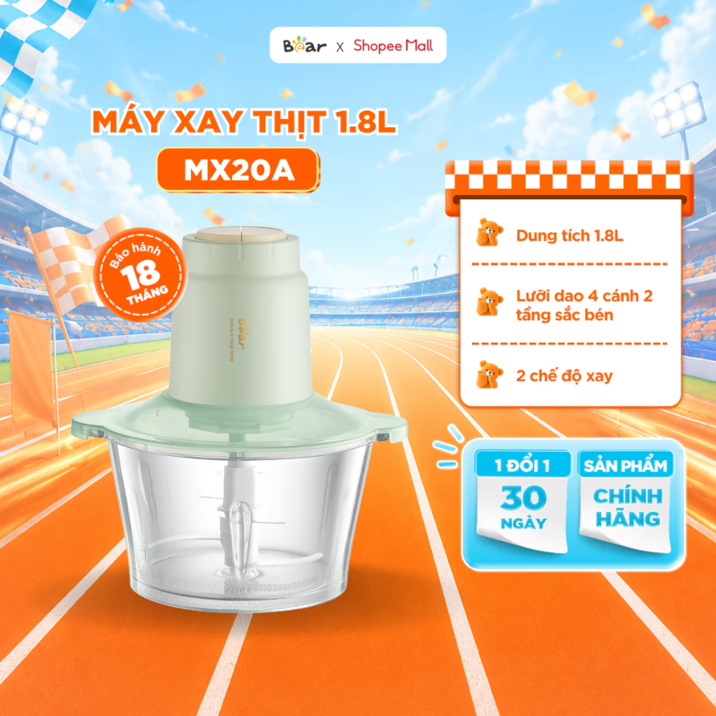 [KOL] Máy Xay Thịt BEAR 1.8L SB-MX20A