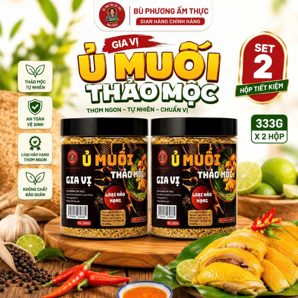 Gia Vị Ủ Muối Thảo Mộc - Thương Hiệu Bu Phương Ẩm Thực (Chuẩn Vị Thảo Mộc - Không Chất Bảo Quản)