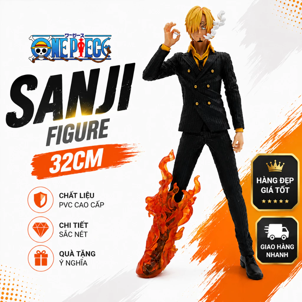 Mô Hình Sanji One Piece 32cm Cực Nét | Figure Anime PVC Cao Cấp