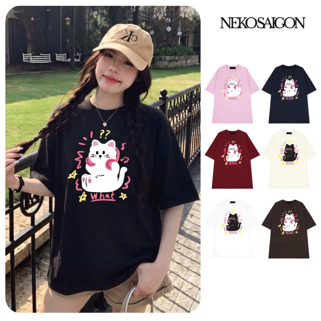 Áo thun tay lỡ form rộng unisex Neko.sg ATL446