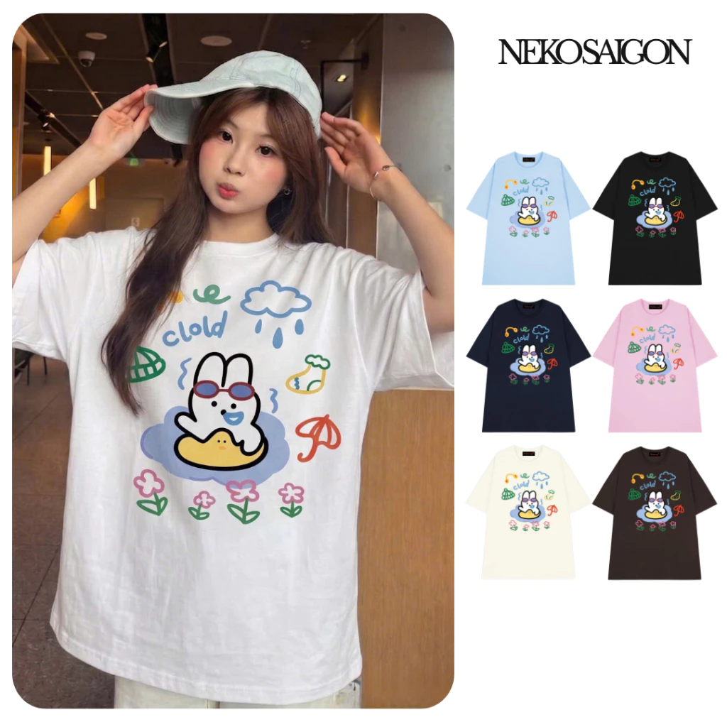 Áo thun tay lỡ form rộng unisex Neko.sg ATL434