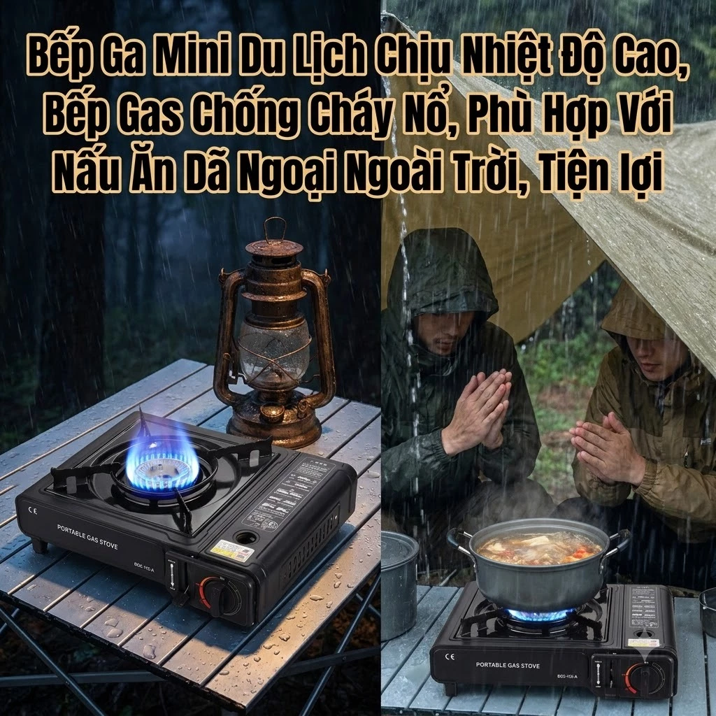 Bếp Ga Dã Ngoại Thông Minh, Bếp Gas Gấp Gọn Tiết Kiệm Diện Tích Chống Cháy Nổ Cho Du Lịch