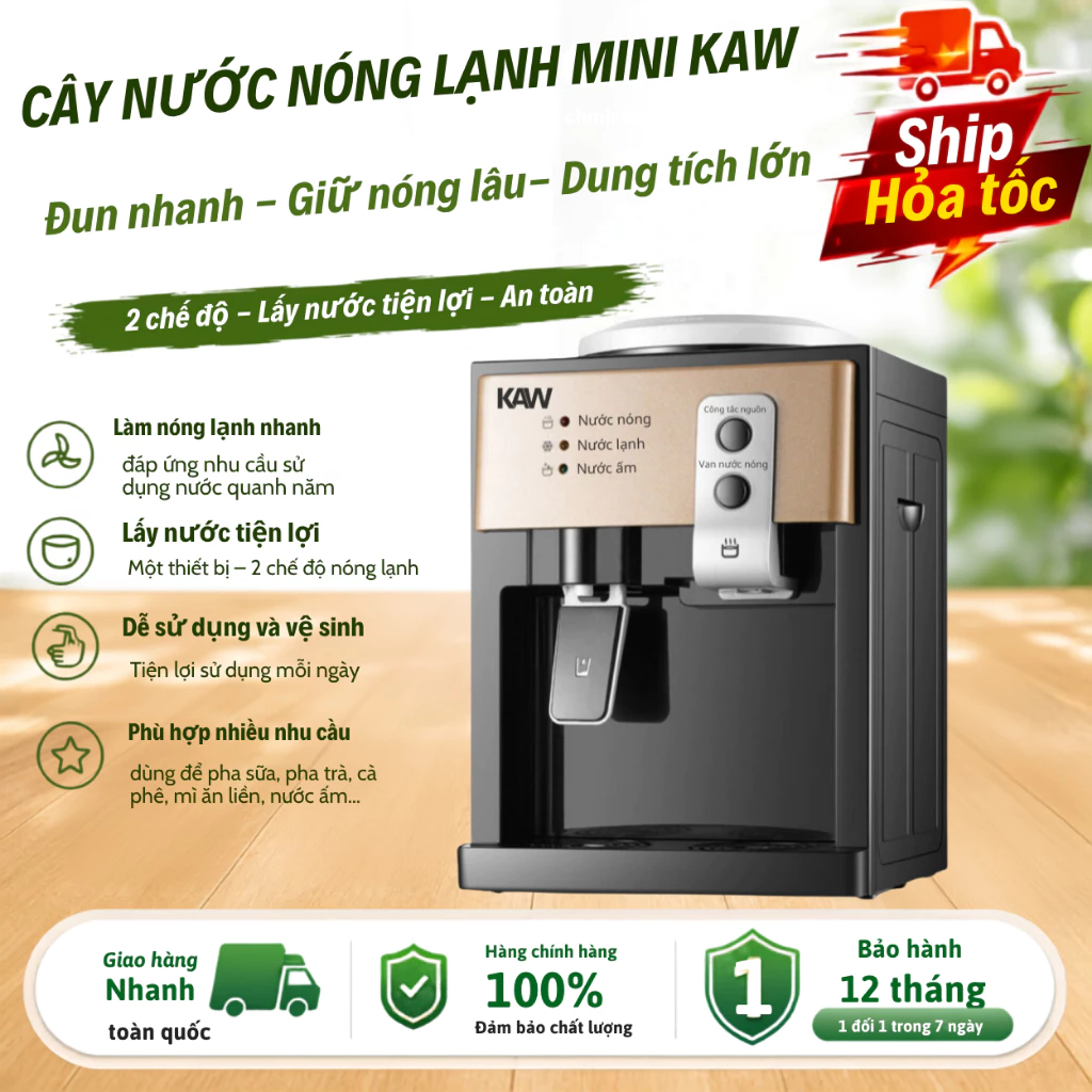 Cây Nước Nóng Lạnh, Cây Nước Mini KAW Tiết Kiệm Điện Năng Thiết Kế Nhỏ Gọn