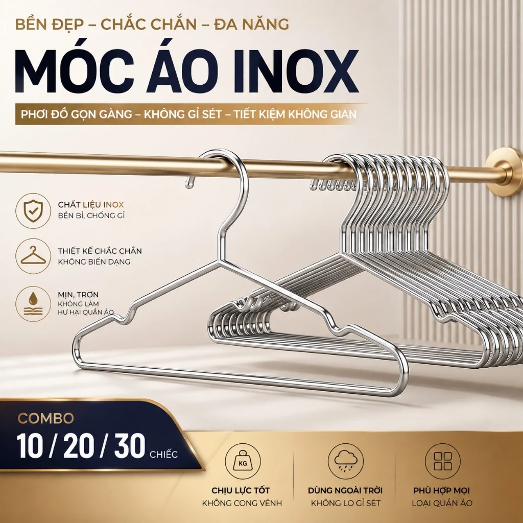 Móc Treo Quần Áo Inox Không Gỉ Khả Năng Chịu Tải Tốt, Chắc Chắn Bền Bỉ