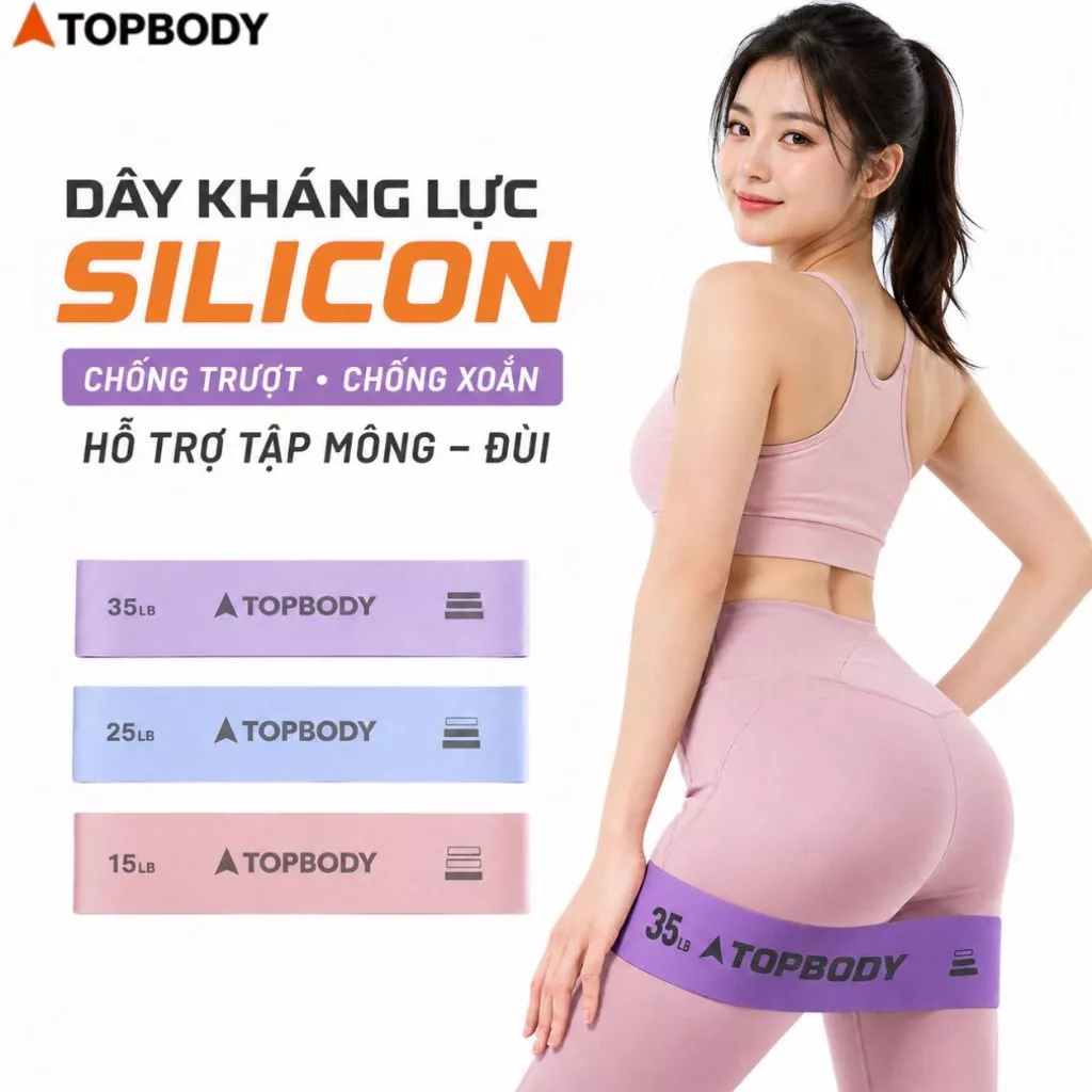 Dây Kháng Lực Silicon Phiên Bản Nâng Cấp Tập Mông Đùi Topbody-BAKLU05