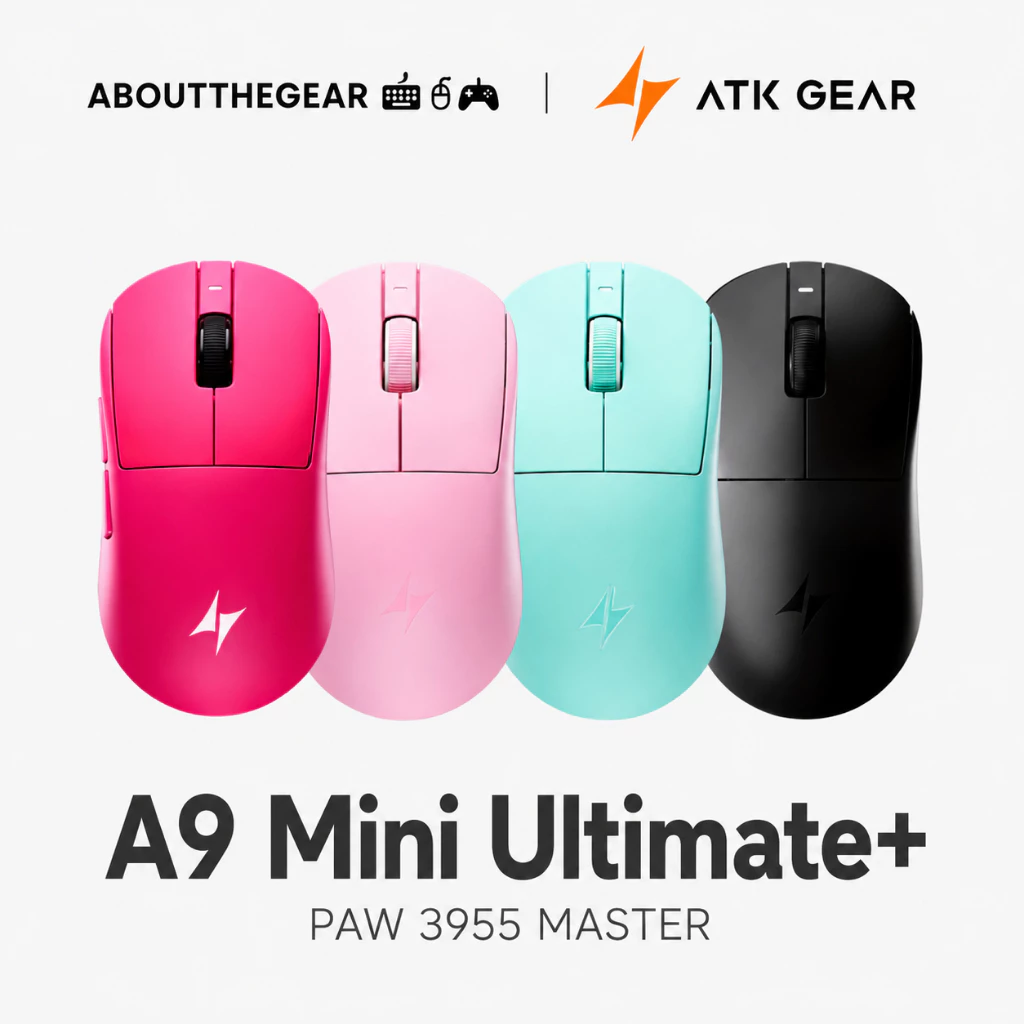 Chuột Gaming ATK A9 Mini Ultimate+ – PAW3955Master, kèm đầu thu 8K (NEWSEAL-BH 12 THÁNG)