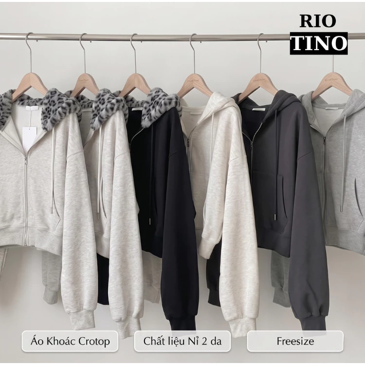 Áo Khoác Nỉ Croptop Mũ Siêu To, Áo Hoodie Zip Dày Dặn Form Rộng Hàn Quốc, Áo Dáng Ngắn Siêu Xinh Chất Nỉ Hàn A004
