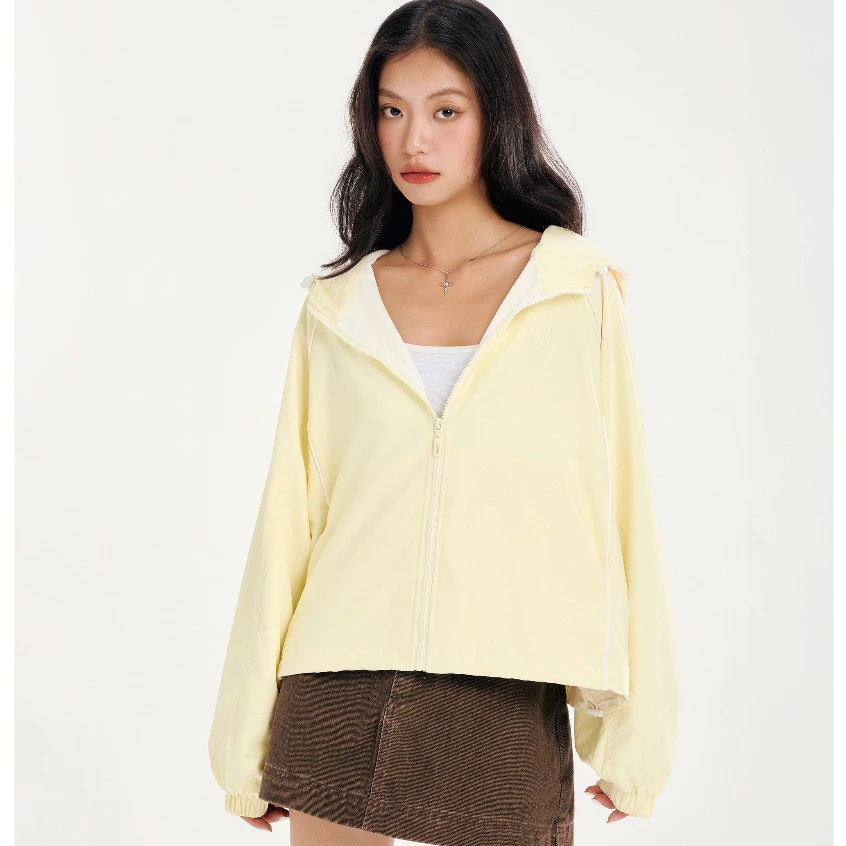 Áo khoác dù nữ THE C.I.U, áo hoodie zip form rộng chống nắng casual – Owen Jacket