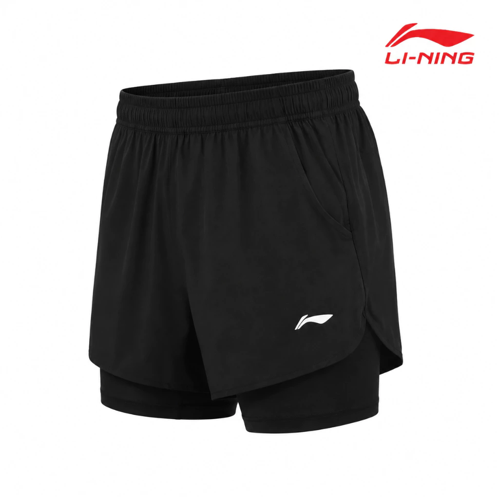 Quần đùi nam Li-Ning 2 LỚP màu mới, Quần short nam 2 lớp vận động thoải mái, co giãn, thoáng mát