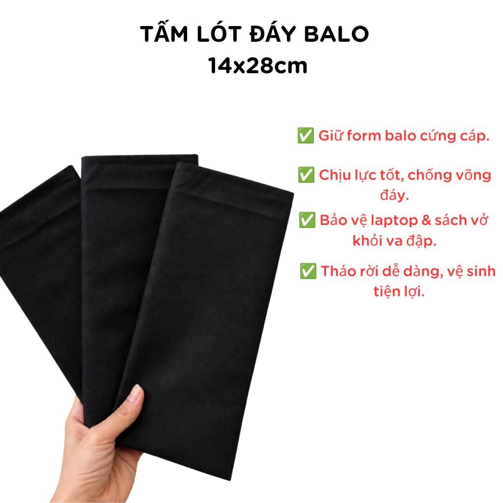 Tấm lót đáy balo SIXLO SHOP giúp giữ form balo chống chảy xệ đáy khi để nhiều sách vở LD01