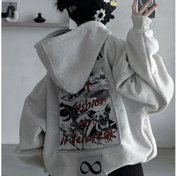 Áo Hoodie Zip INFINITY INTERBREAK Hoạ Tiết Chất Nỉ Bông Trần Cao Cấp Bo Chun Chắc Chắc Siêu Đẹp Mũ Rộng Forrm Unisex