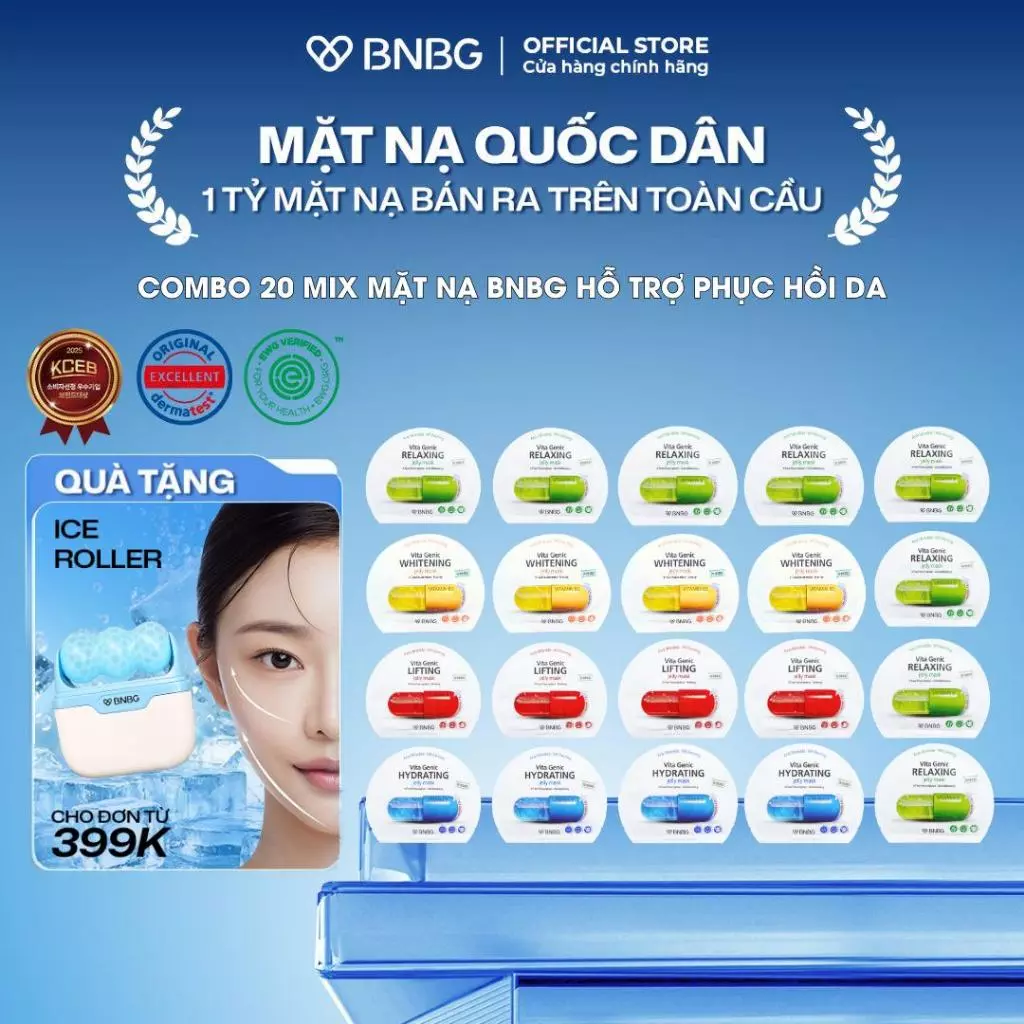 Combo 20 Mặt Nạ BNBG Mix Hỗ Trợ Làm Dịu Da BNBG Vita Genic Jelly Mask 30mlx20