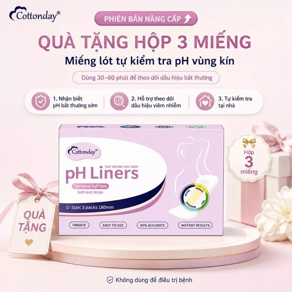 【Gift Link】Cottonday Băng vệ sinh thử viêm phụ khoa ngoài kỳ kinh, kiểm tra viêm vùng kín do vi khuẩn, dịch và khí hư