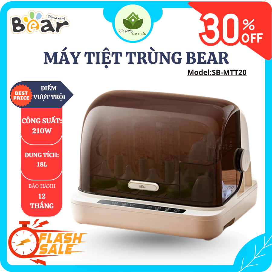 Máy Sấy Tiệt Trùng Bear SB-MTT20 Công Nghệ Khử Khuẩn Hiện Đại, Bảo Vệ Đồ Dùng Sạch Khuẩn - Gia Dụng Kim Thiên