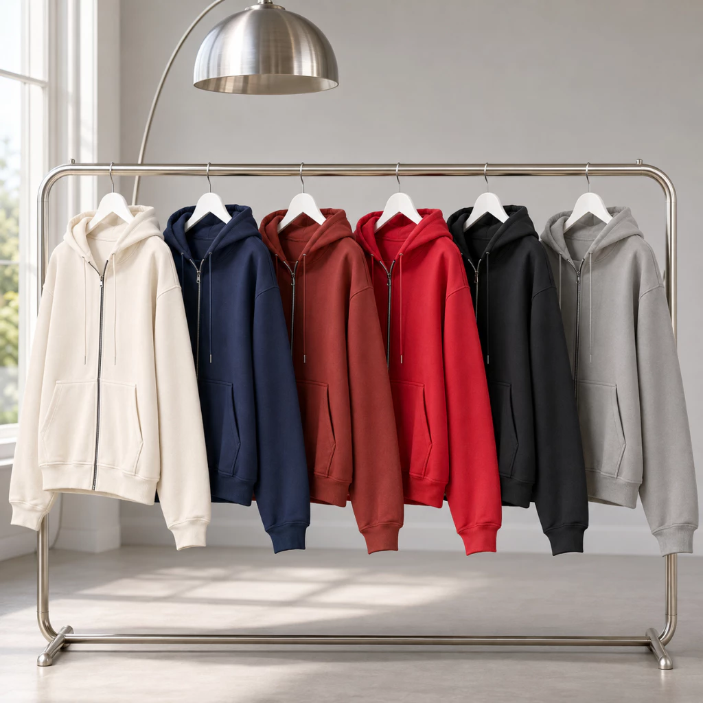 Áo Khoác Hoodie Zip Nam Nữ TOMANO Vải Nỉ Dày Tay Phồng Nón Rộng Form Unisex Chống Nắng - KNT02