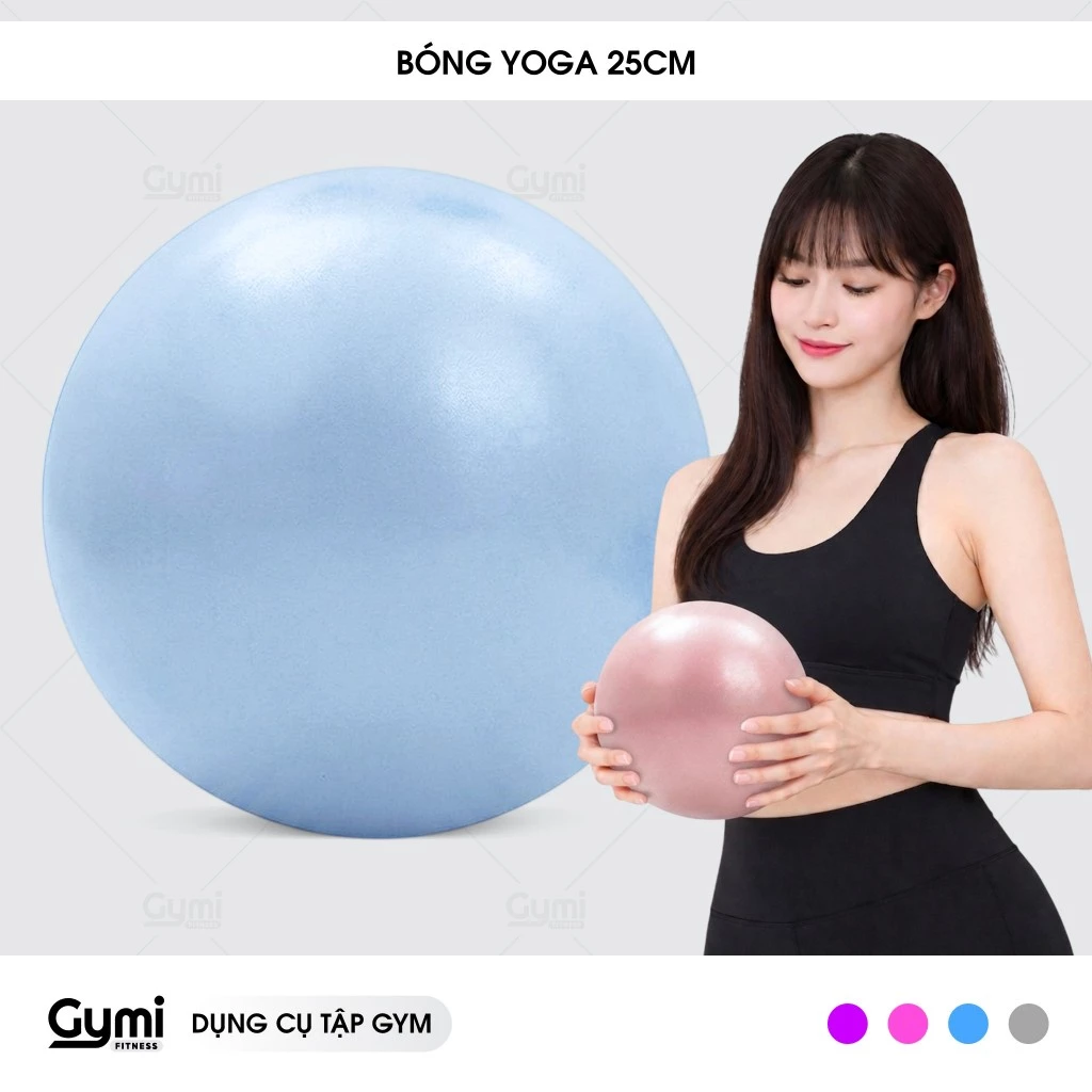 Bóng tập yoga, pilates 25cm hỗ trợ tập luyện có nhiều màu - Bong25cm