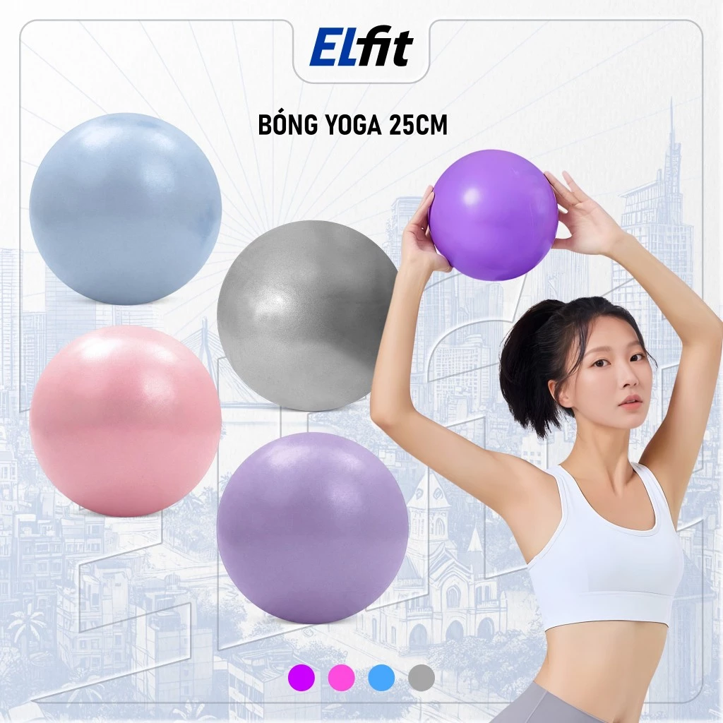 Bóng Tập Yoga 25cm Tại Nhà Tăng Sự Linh Hoạt Cơ Thể Hỗ Trợ Tập Gym Tập Pilates Cao Cấp - Bong25cm