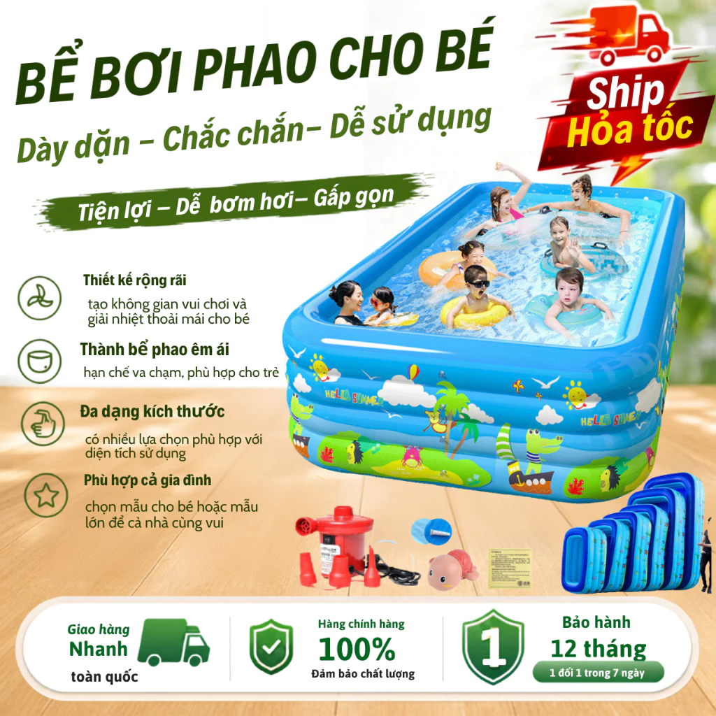 Bể bơi phao KAW – Giải nhiệt mùa hè, vui chơi tại nhà, tiện lợi – gọn gàng – dễ sử dụng
