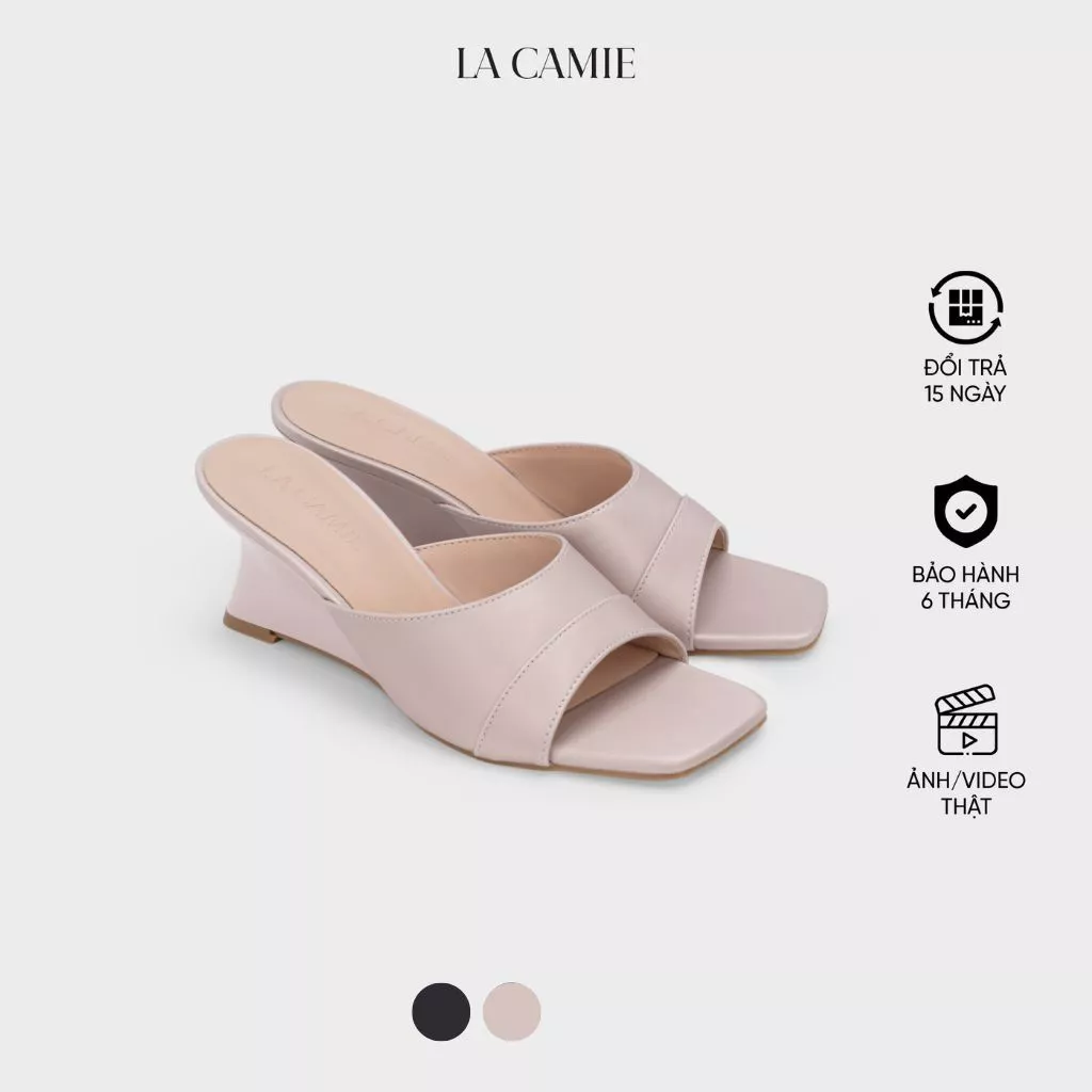 Dép xuồng chất liệu Da microfiber satin với thiết kế tinh tế thanh lịch thương hiệu La Camie DX6LC0501