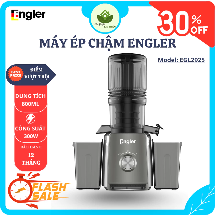 Máy Ép Chậm Engler EGL2925 Công Suất 300W, Ép Kiệt Bã, Giữ Trọn Dưỡng Chất Từ Rau Củ Quả - Gia Dụng Kim Thiên
