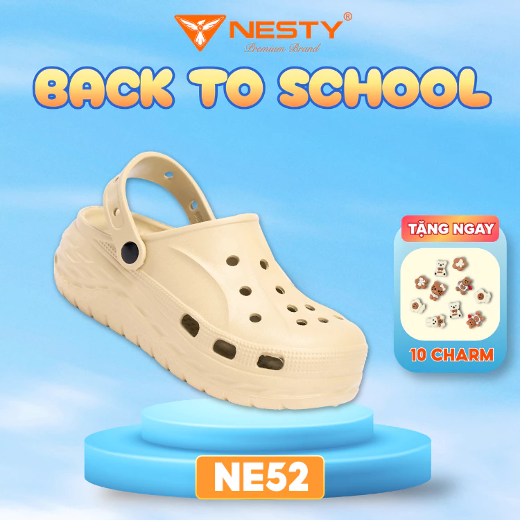 [NE52] [Tặng Charm] Dép Sục Nguyên Khối Đế Cao Nhãn Hiệu NESTY ( KO3 )