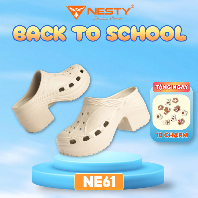 [NE61]  [Tặng charm] Dép sục nữ đế cao 9cm đúc nguyên khối NESTY ( KO1 )