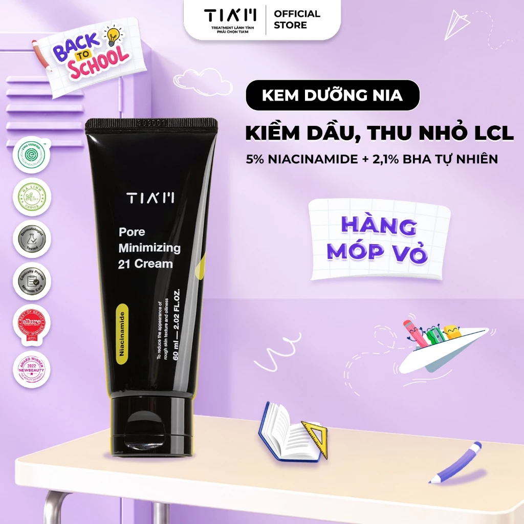 Kem Dưỡng Kiềm Dầu, Thu Nhỏ Lỗ Chân Lông Tia'm Pore Minimizing 21 Cream 60ml