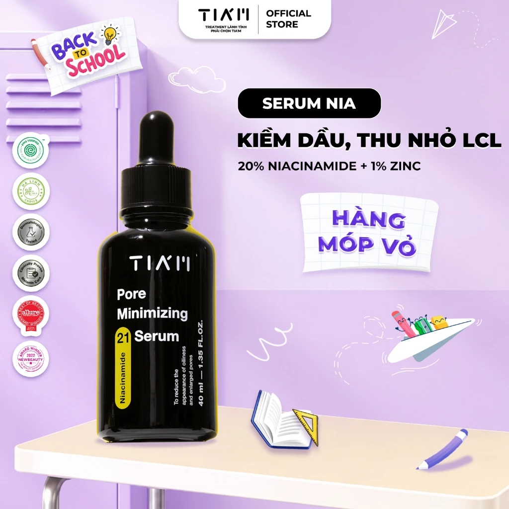 Tinh Chất Serum Kiểm Dầu Niacinamide 20% + Zinc 1%  - TIA'M Pore Minimizing 21 Serum 40ml