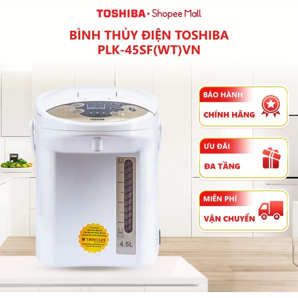 Bình thủy điện TOSHIBA PLK-45SF(WT)VN - Hàng bảo hành 12 tháng |HỎA TỐC HCM|
