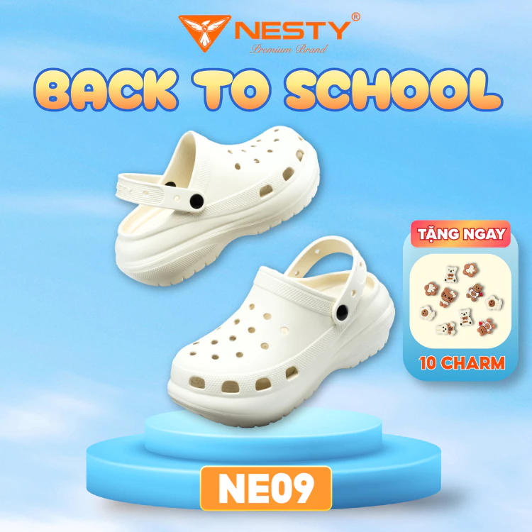 [NE09] [Tặng Charm] Dép Sục Nữ NESTY Đế Cao 6cm Kiểu Dáng Basic ( KO4 )