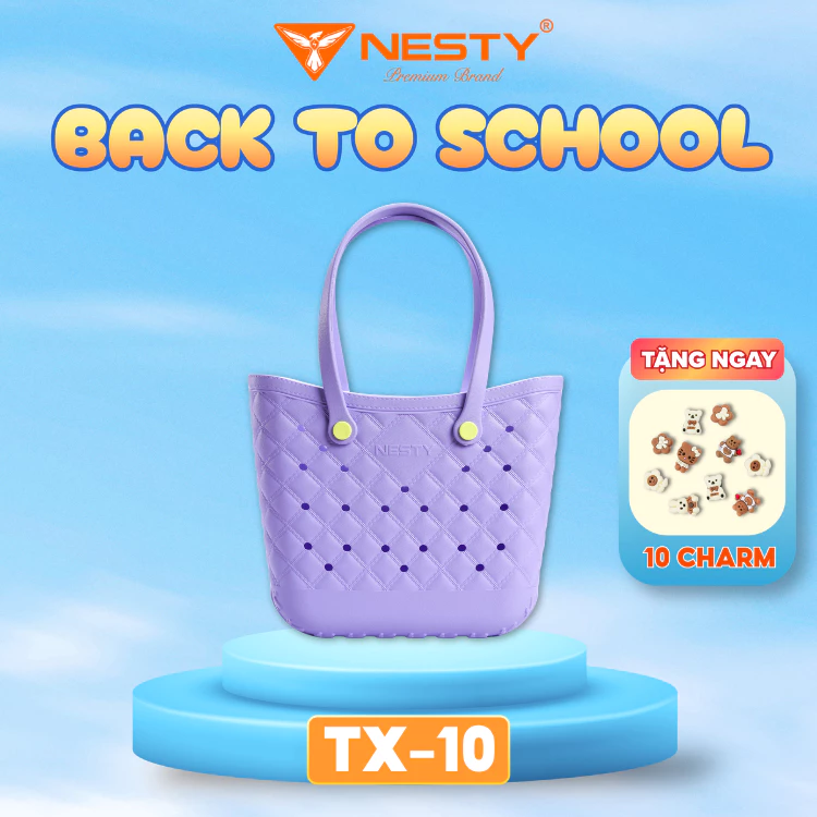 [TX-10][tặng charm]Túi Xách Nữ NESTY Size Lớn Kiểu Dáng Dễ Thương Hoa Văn Caro ( KO2 )