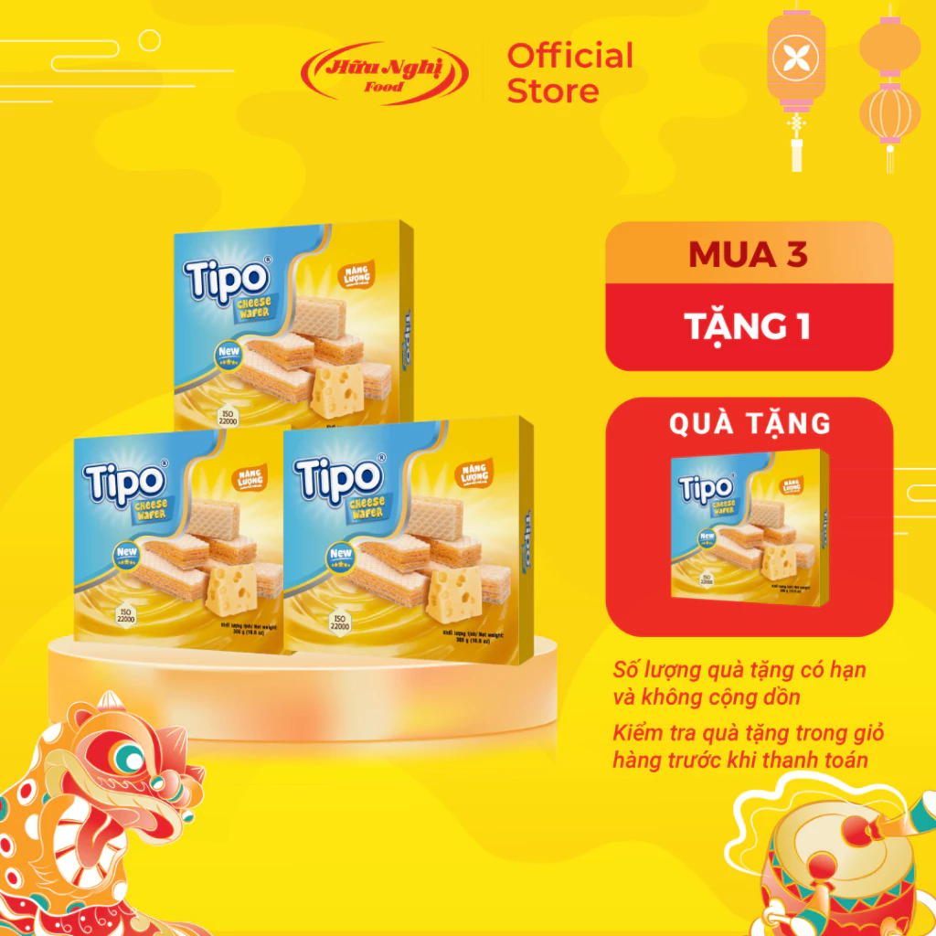 COMBO 3 hộp Bánh Kem Xốp Phô Mai 300g Tipo