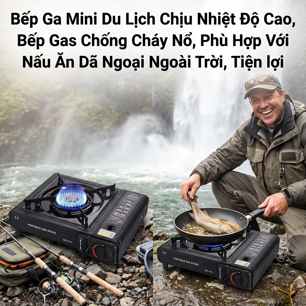 Bếp Gas Gấp Gọn Dã Ngoại Du Lịch, Hỗ Trợ Nấu Ăn Ngoài Trời Tiện Lợi, Cấu Tạo An Toàn Chắc Chắn