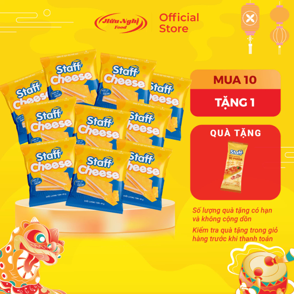 COMBO 5/ COMBO 3 Bánh Mì Sandwich Kẹp Phủ Phô Mai Staff 65g, bánh Hữu Nghị dinh dưỡng, ăn sáng, ăn vặt tiện lợi