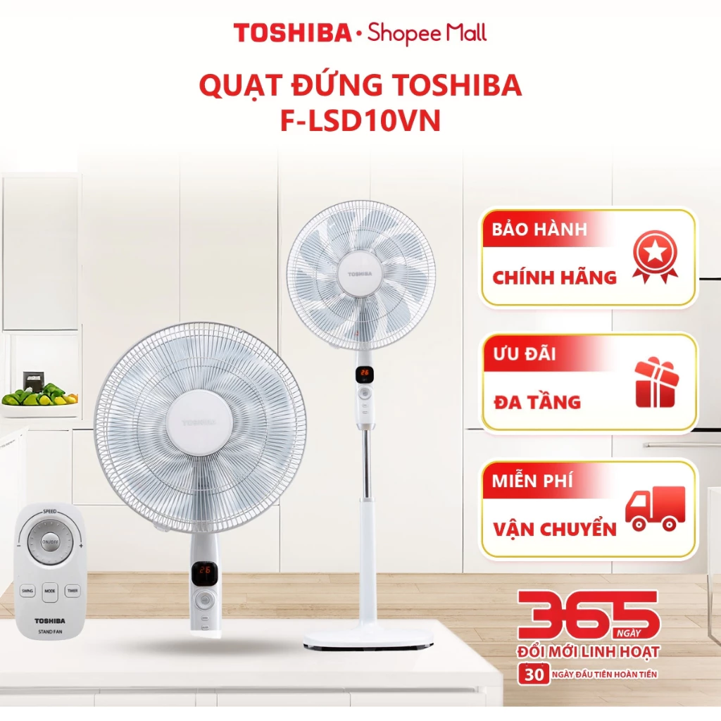 Quạt đứng Toshiba F-LSD10VN - Hàng chính hãng, bảo hành 12 tháng |HỎA TỐC HCM|