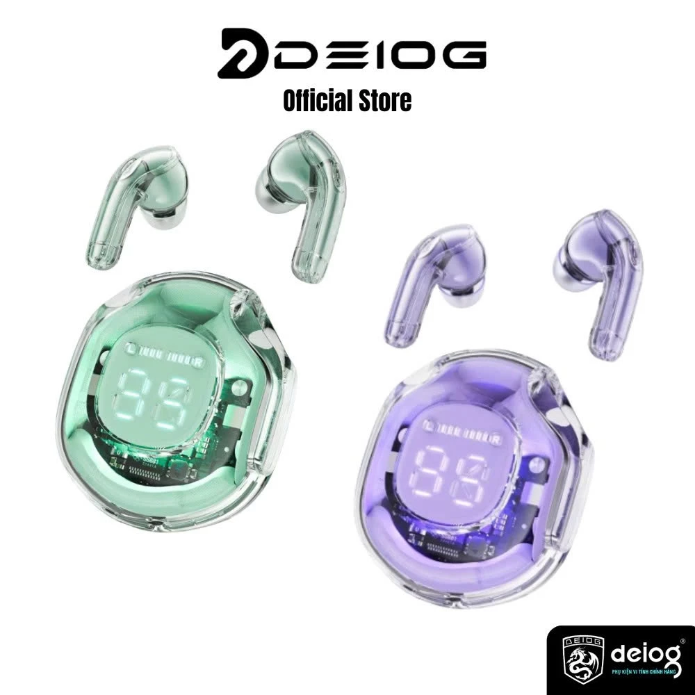 Tai Nghe Không Dây Air 39 TWS Vỏ Trong Suốt Thời Trang Đèn LED Kỹ Thuật Số Pin Trâu Âm Bass Trầm