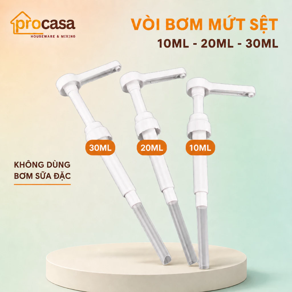 Vòi Bơm Mứt Sệt Loại 10ml - 20ml - 30ml (CHỈ DÙNG BƠM MỨT KHÔNG DÙNG BƠM SỮA ĐẶC)