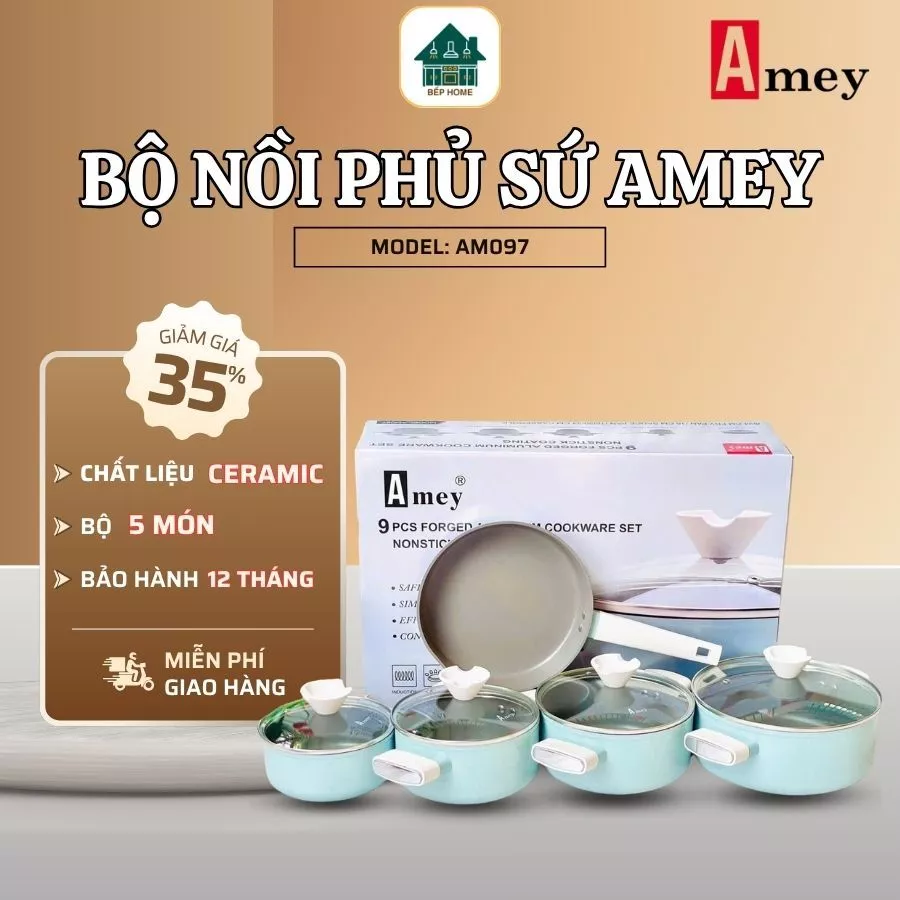Bộ Sứ Ceramic Amey Chịu Được Khoảng 101000 Lần Chà Rửa Giúp Tăng Độ Bền Khi Sử Dụng - Bếp Home