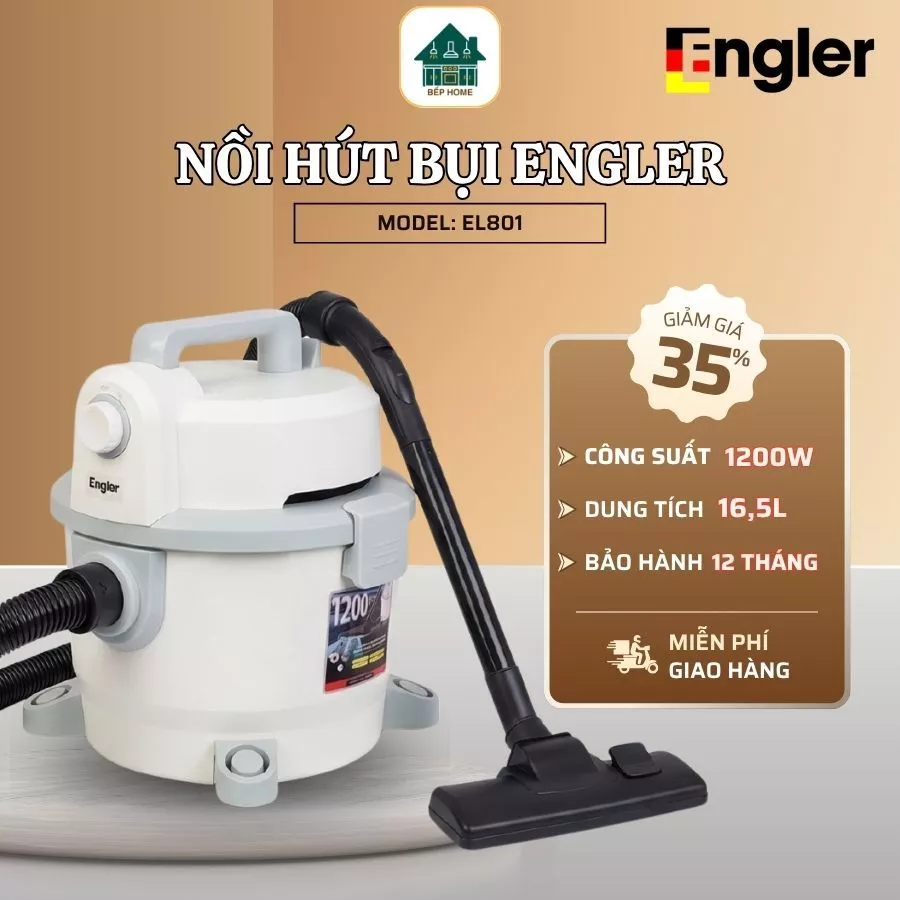 Máy Hút Bụi Engler EL801 Dễ Di Chuyển Phù Hợp Sử Dụng Trong Không Gian Nhà Ở Hằng Ngày, Vệ Sinh Mọi Góc Nhà - Bếp Home